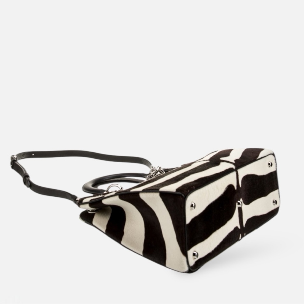 (Ultra Rare) Christian Dior Raf Simons Zebra Ponyhair Lady Dior Top Handle Bag - Picture 2 of 5